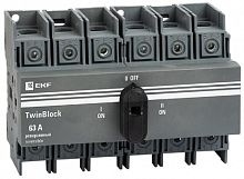 Рубильник реверсивный EKF PROxima TwinBlock 3п 63А с ручкой картинка